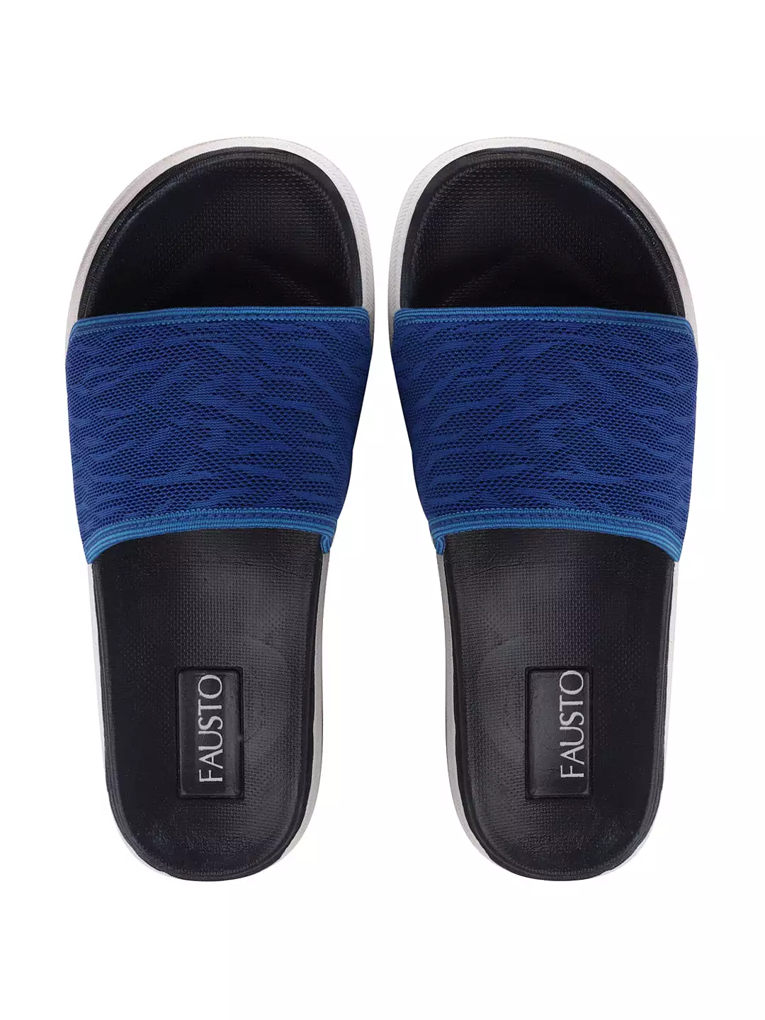 Men Royal Blue Casual Slip-On Slider Flip-Flops