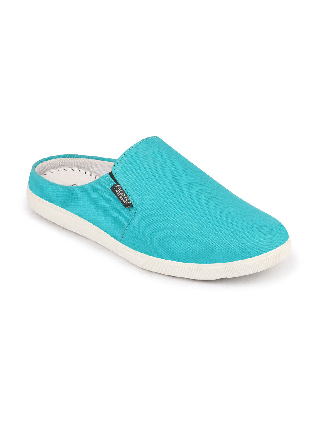 Men Sky Blue Casual Canvas Slip-On Shoes