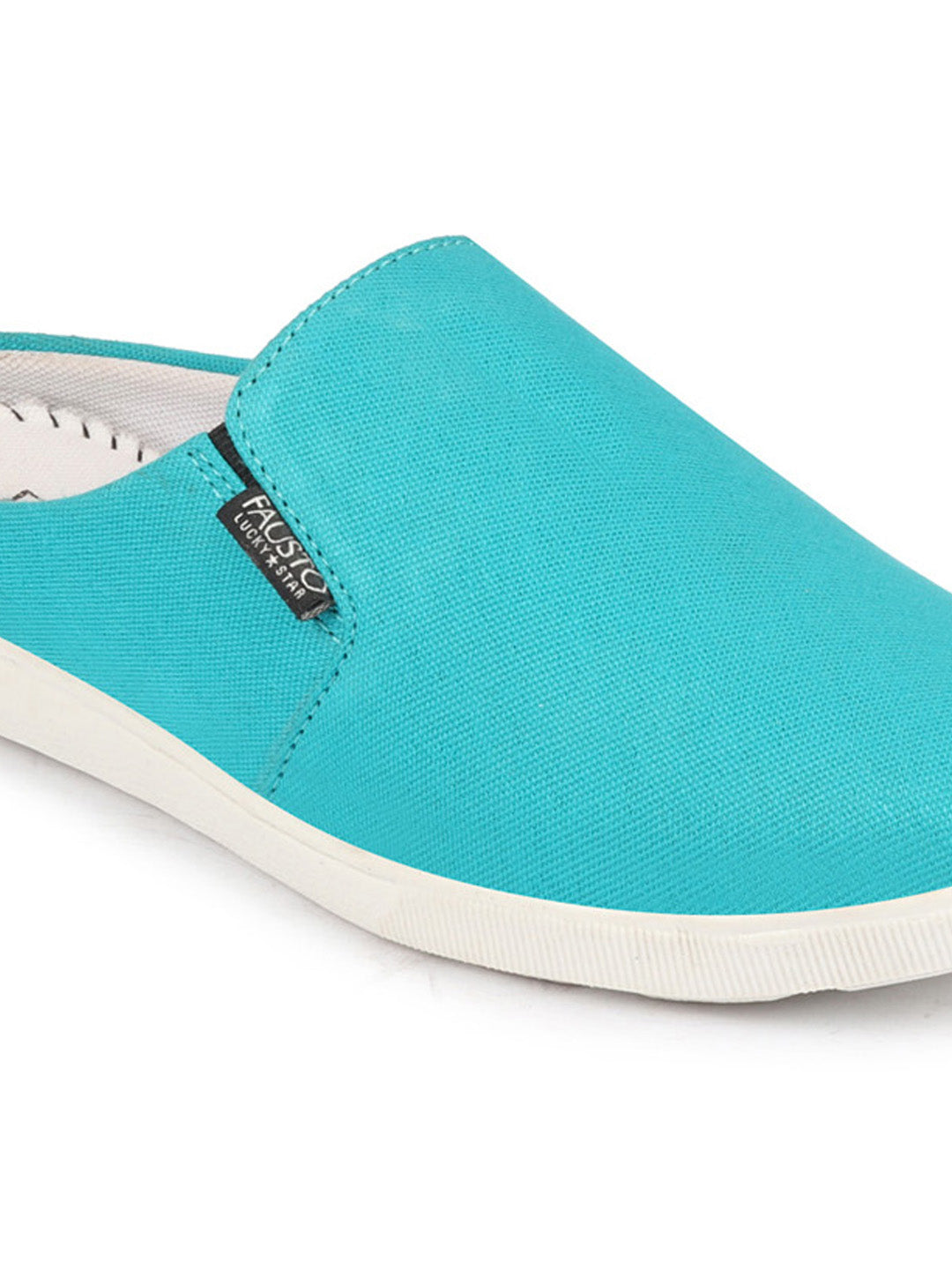 Men Sky Blue Casual Canvas Slip-On Shoes