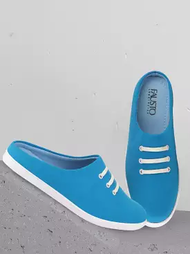 Men Sky Blue Casual Canvas Slip-On Shoes