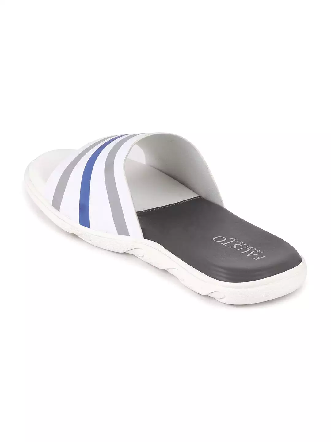 Men White/Blue Casual Slip-On Flip-Flops