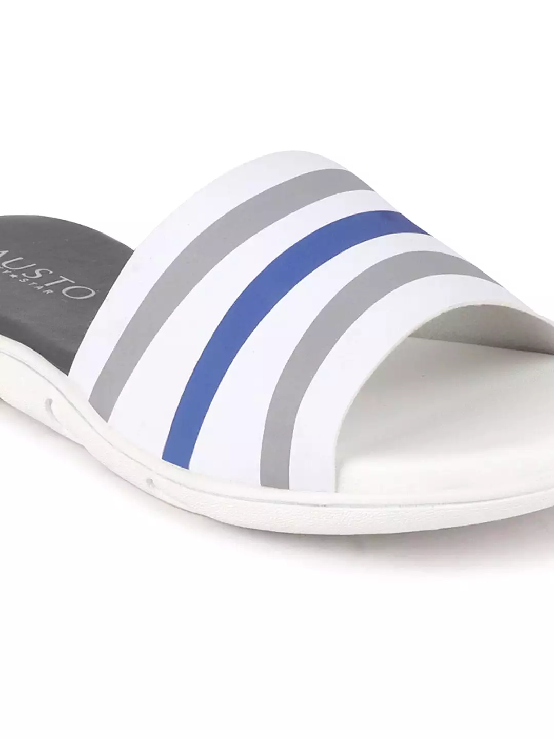 Men White/Blue Casual Slip-On Flip-Flops