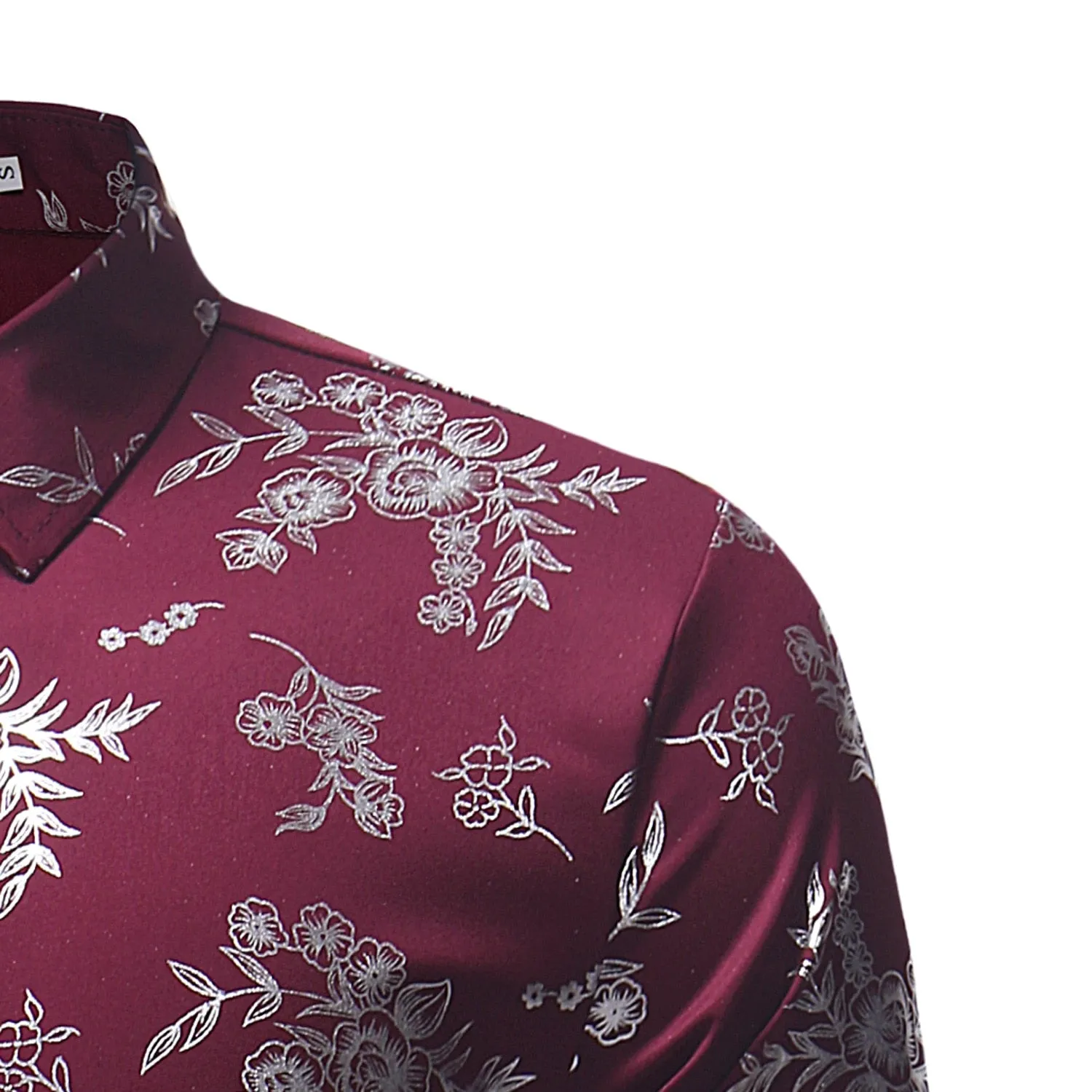 Men's Polyester Butterfly Printed Pattern Slim Fit Long Sleeve Shirt