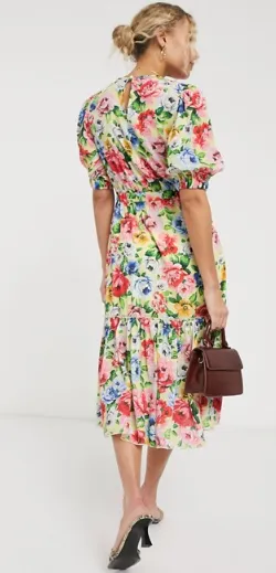 Midi Tea Lemon Floral Dress