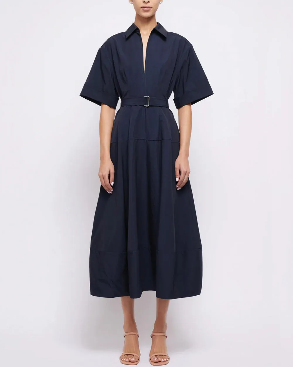 Midnight Deanna Belted Midi Dress