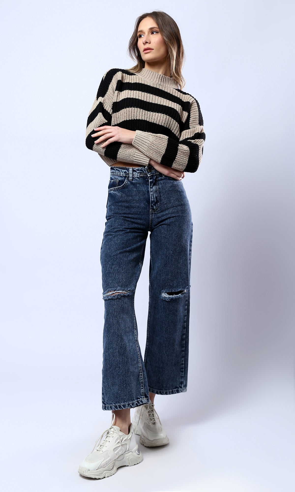 O179583 Straight-Leg Standard Blue Casual Jeans