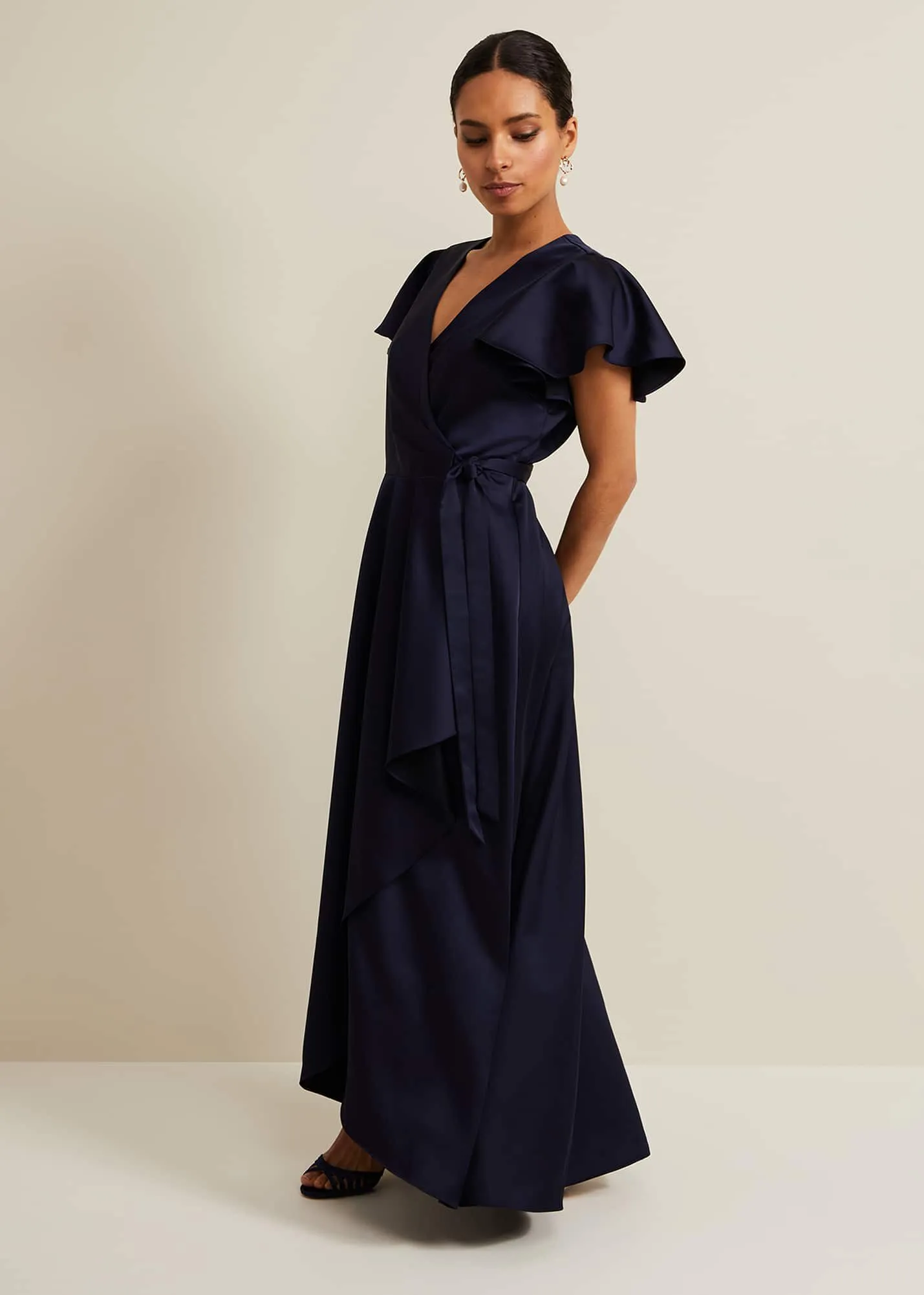 Petite Arabella Satin Maxi Dress