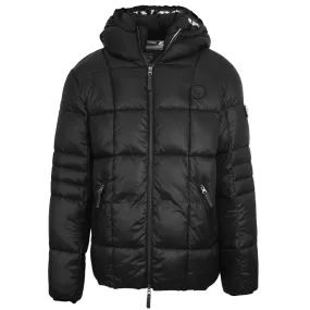 Plein Sport Small Circle Logo Quilted Black Jacket