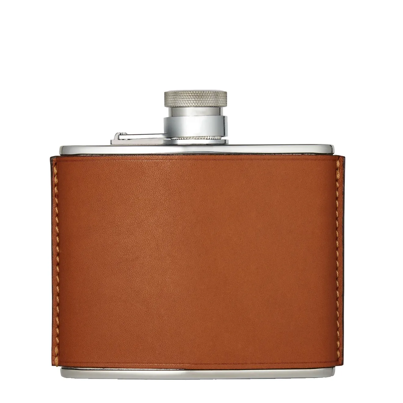 Purdey 4oz Hand Stitched Leather Flask Tan