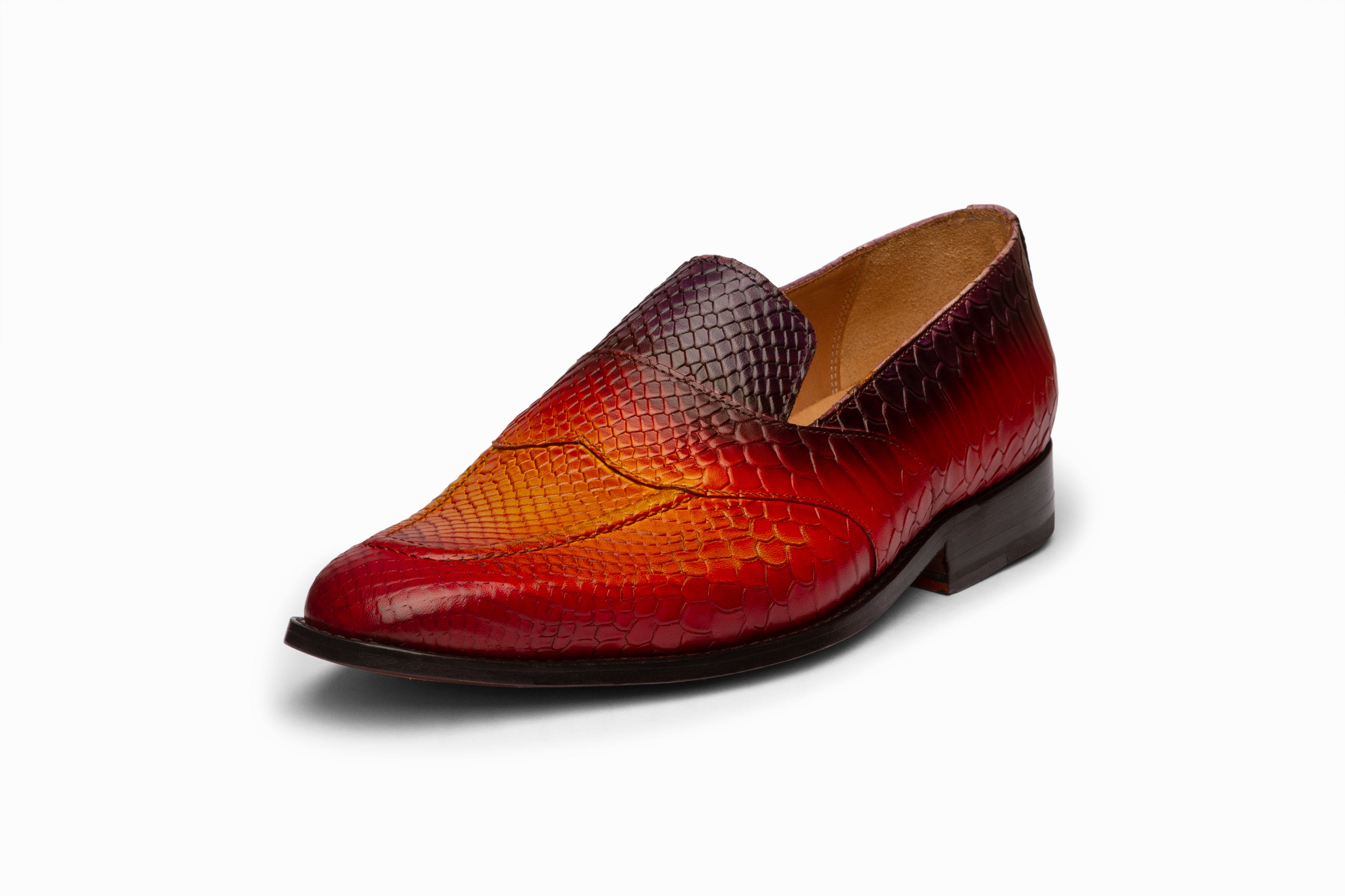 Python Print Penny Loafers - Fire Patina