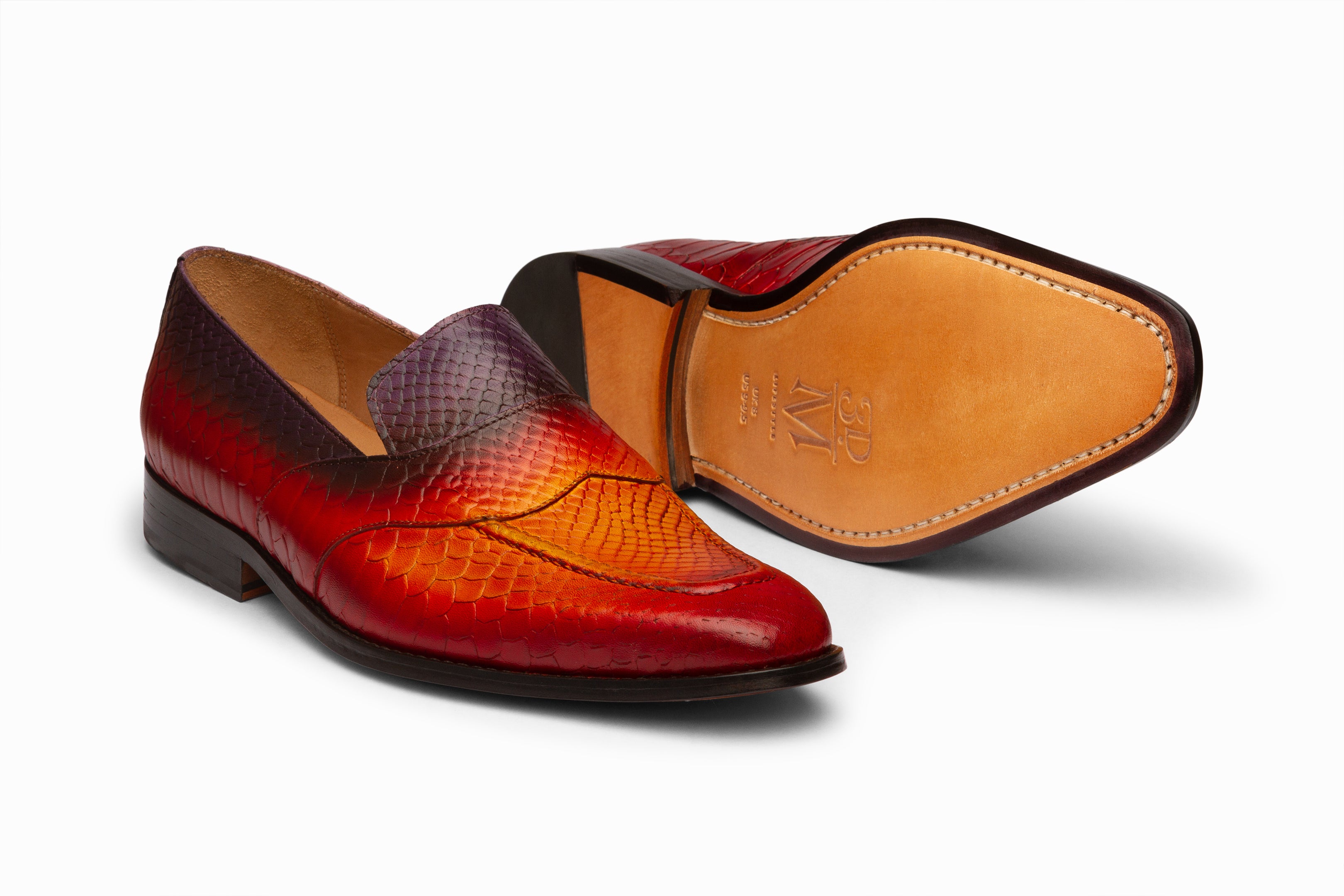 Python Print Penny Loafers - Fire Patina