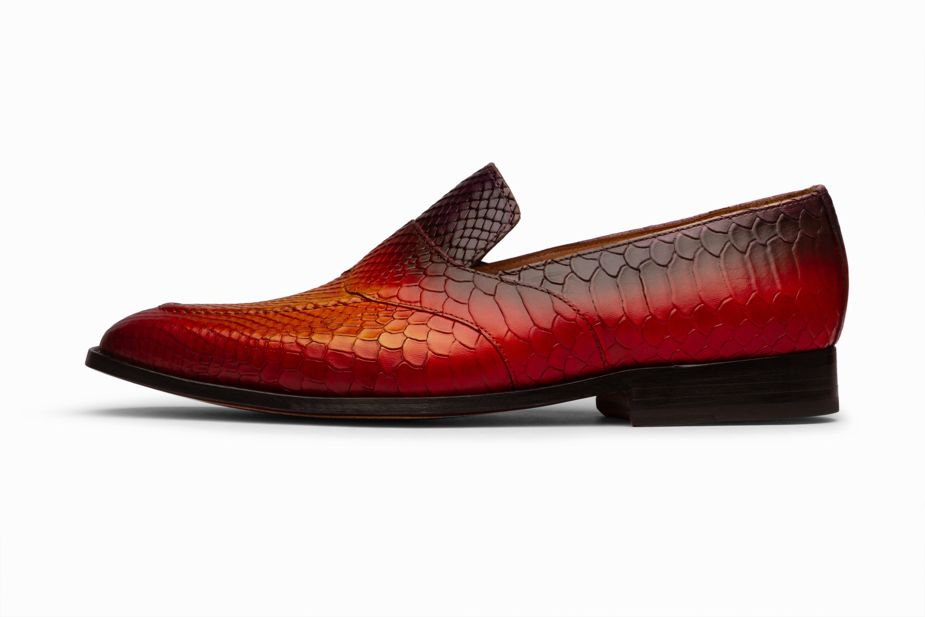 Python Print Penny Loafers - Fire Patina