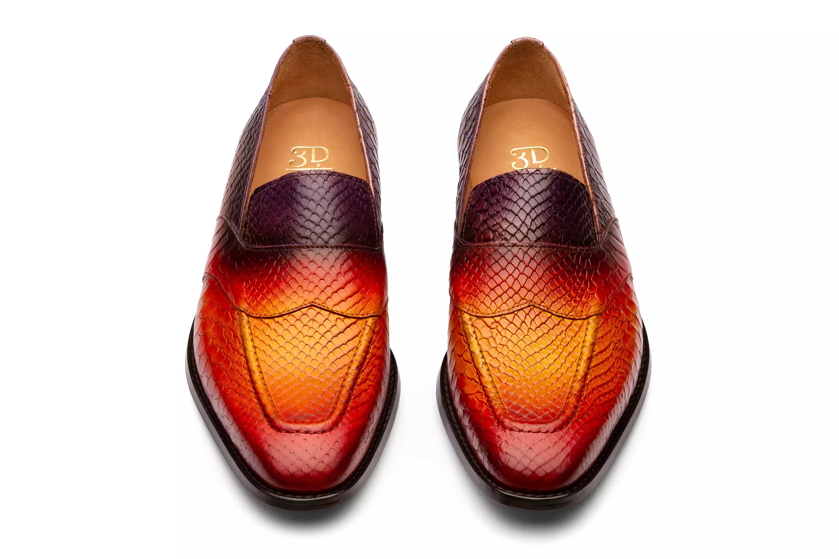 Python Print Penny Loafers - Fire Patina