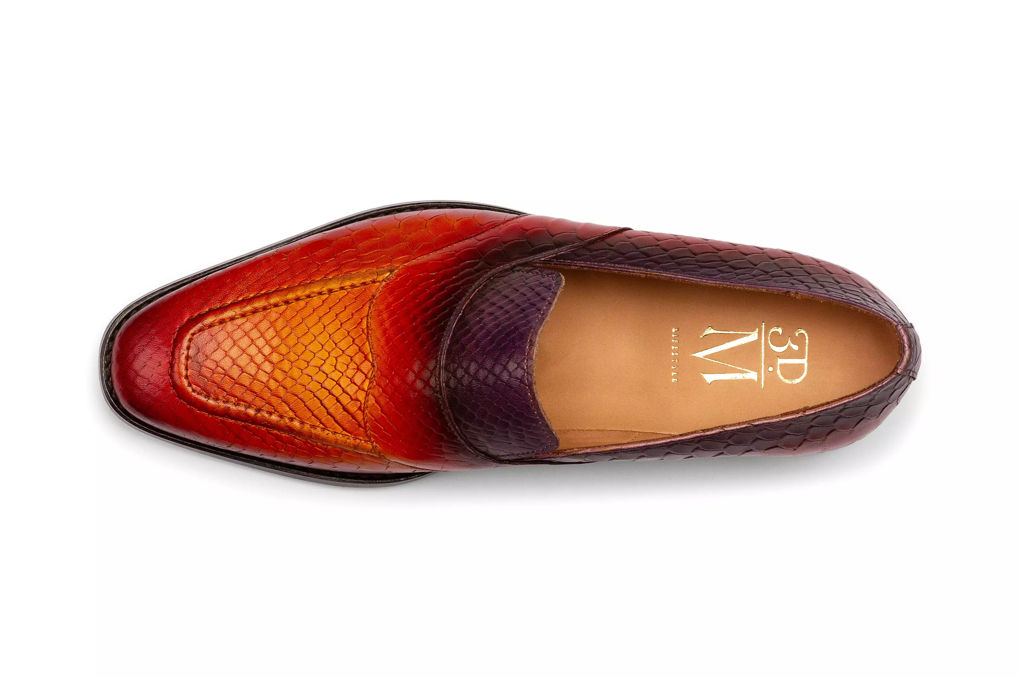 Python Print Penny Loafers - Fire Patina