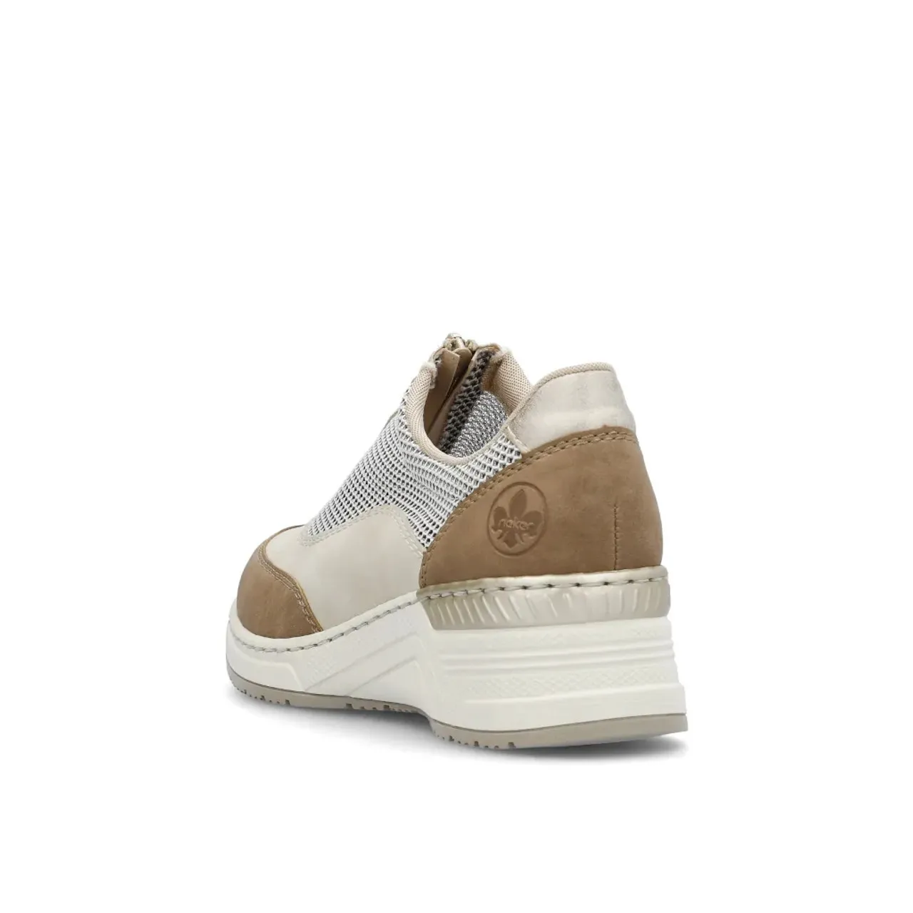 Rieker N4357-60 Beige & Brown Wedge Sneaker