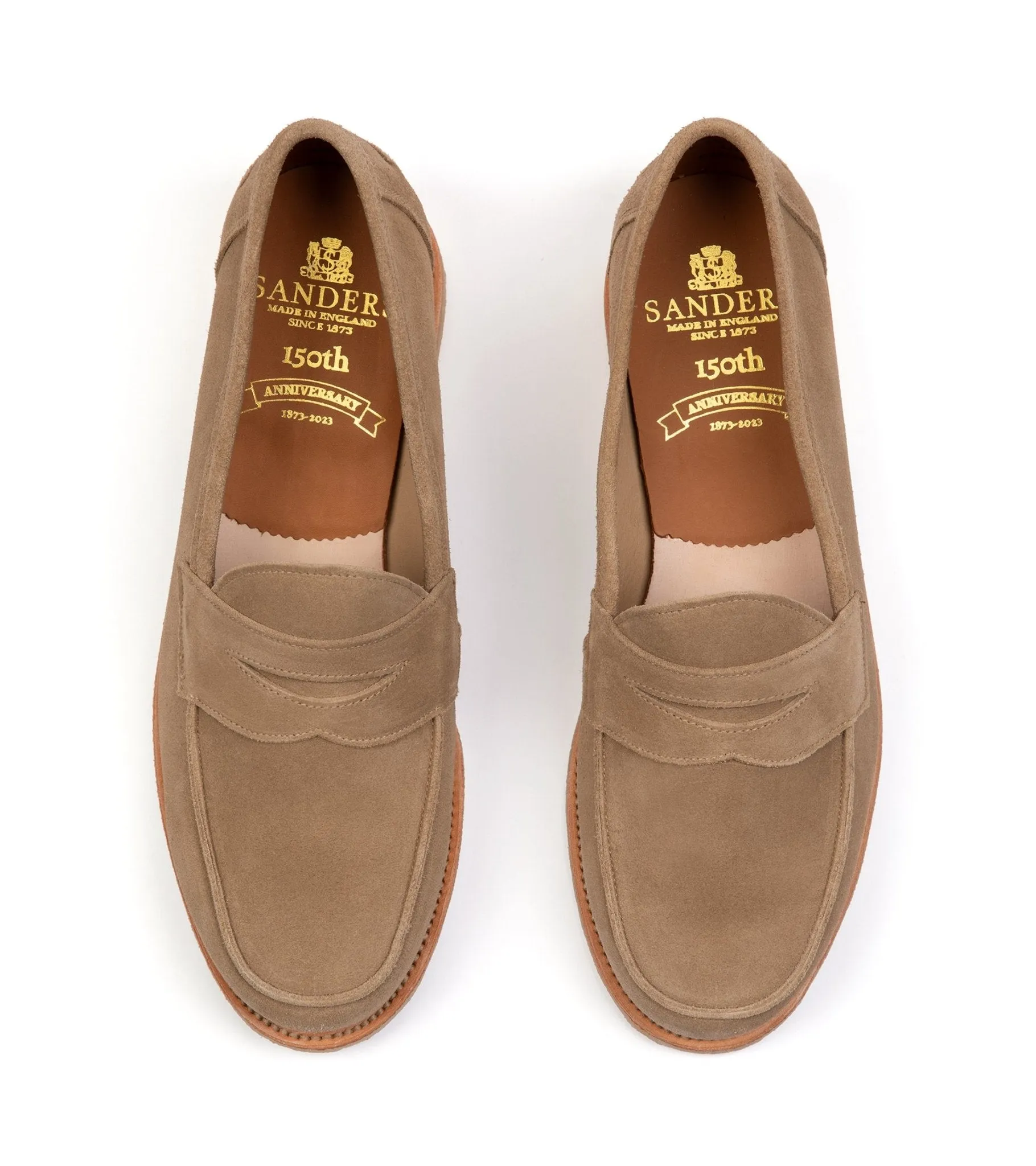 Sanders Edwin Reverse Suede Penny Loafer: Milkshake