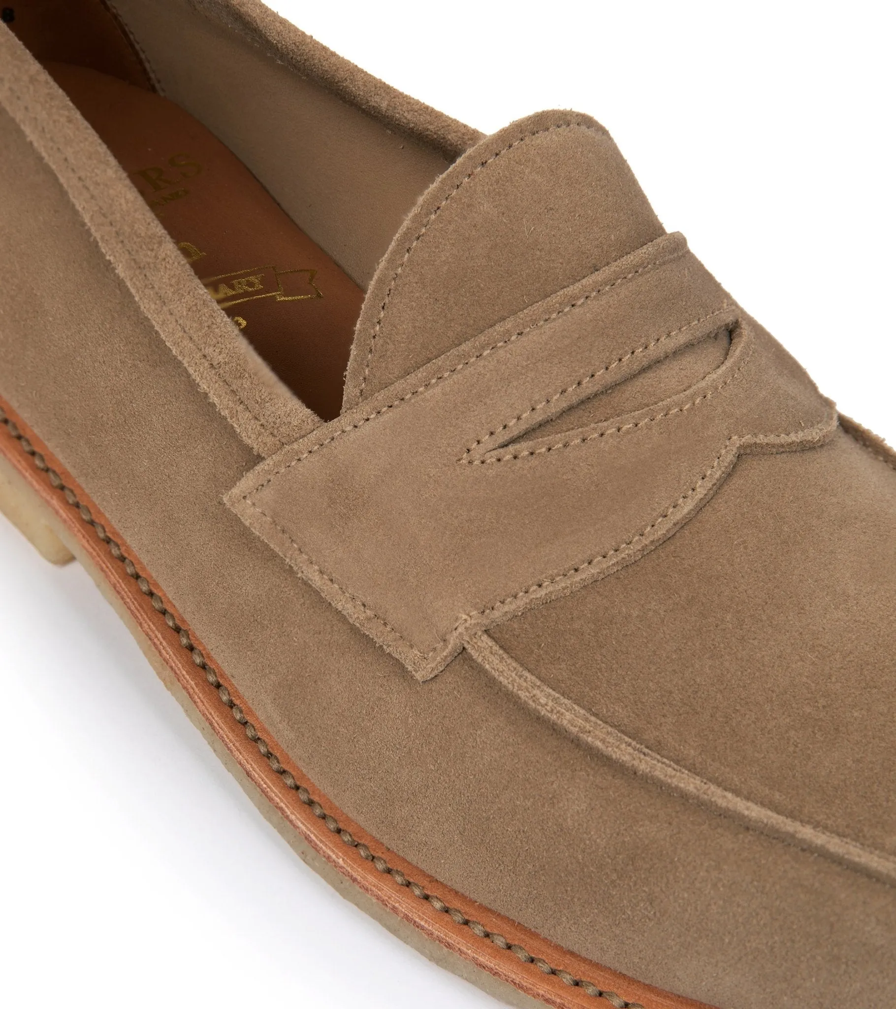 Sanders Edwin Reverse Suede Penny Loafer: Milkshake