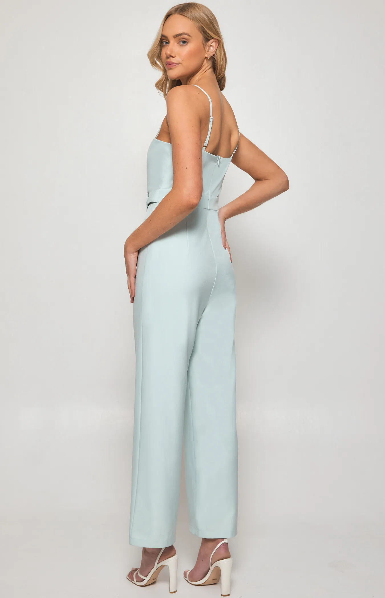 Singlet Strap Jumpsuit with Waist Button Details (SJP570A)