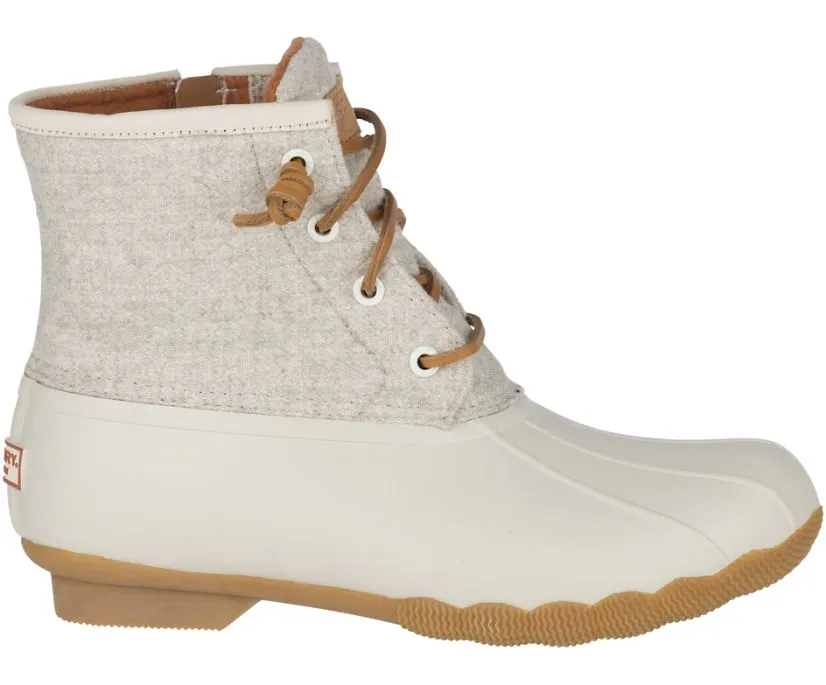 Sperry Womens Satlwater Wool Embossed Duck Boots- Oat