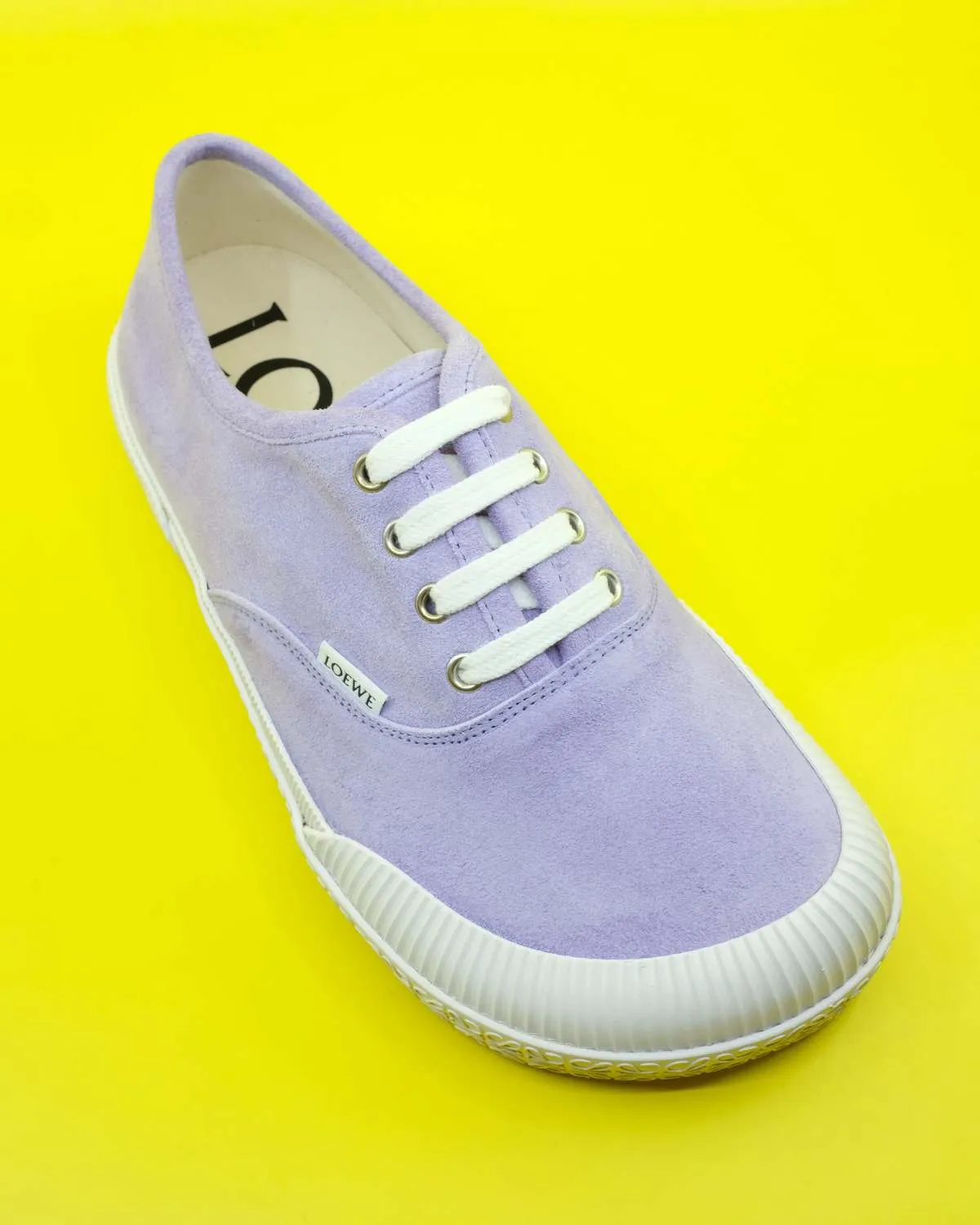 Split Calfskin Terra Vulca Lace Up Sneaker - Lilac