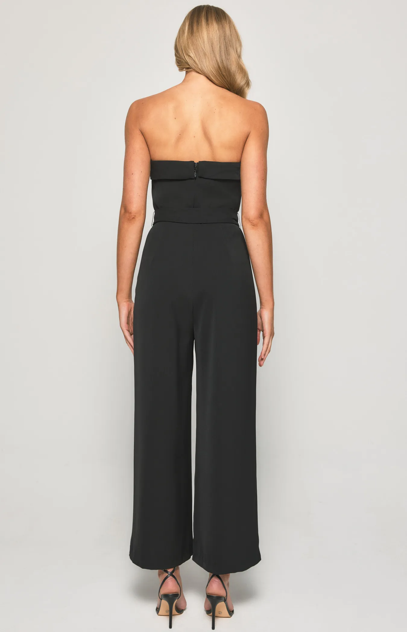 Strapless Front Pleated Jumpsuit with Belt Details (SJP572A)