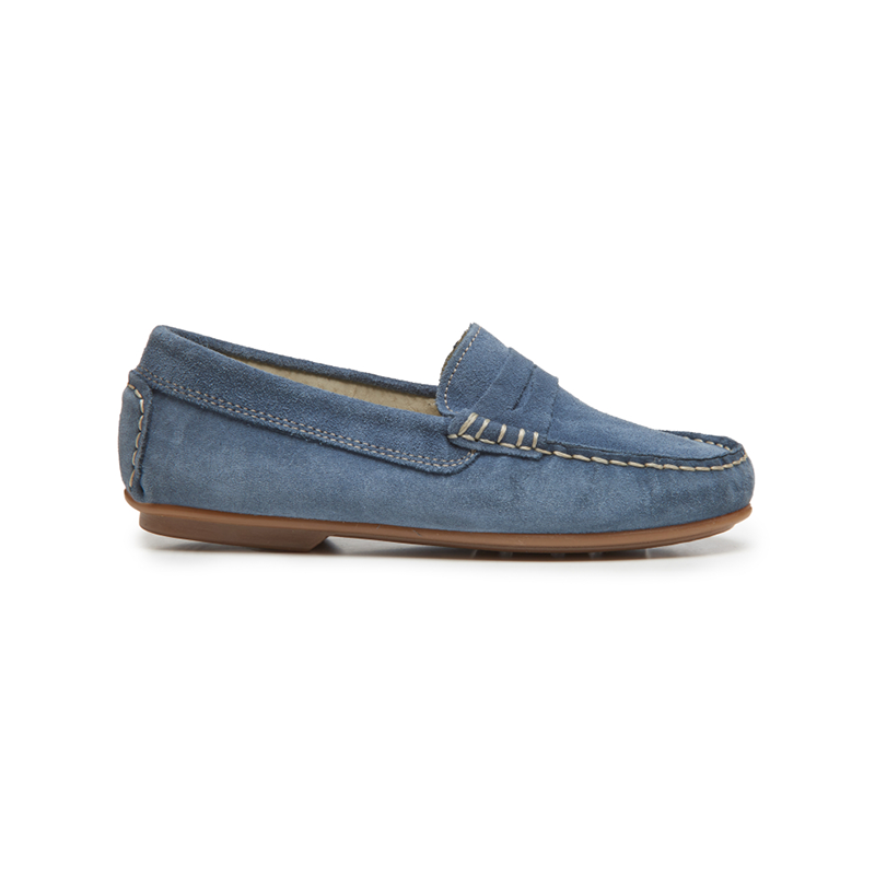 Suede Penny Loafers in Blue