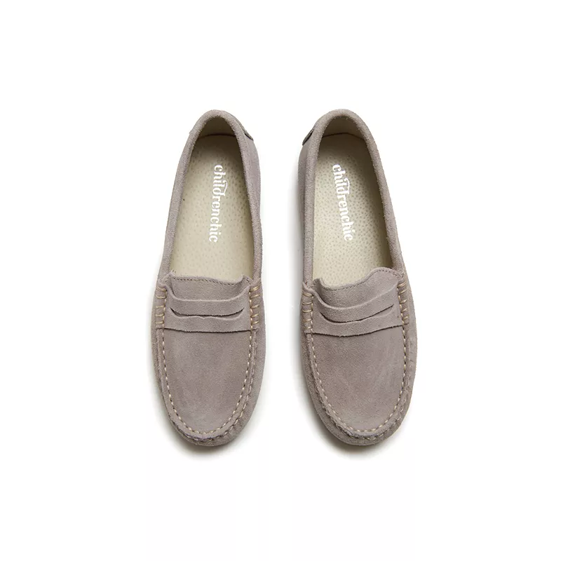 Suede Penny Loafers in Grey