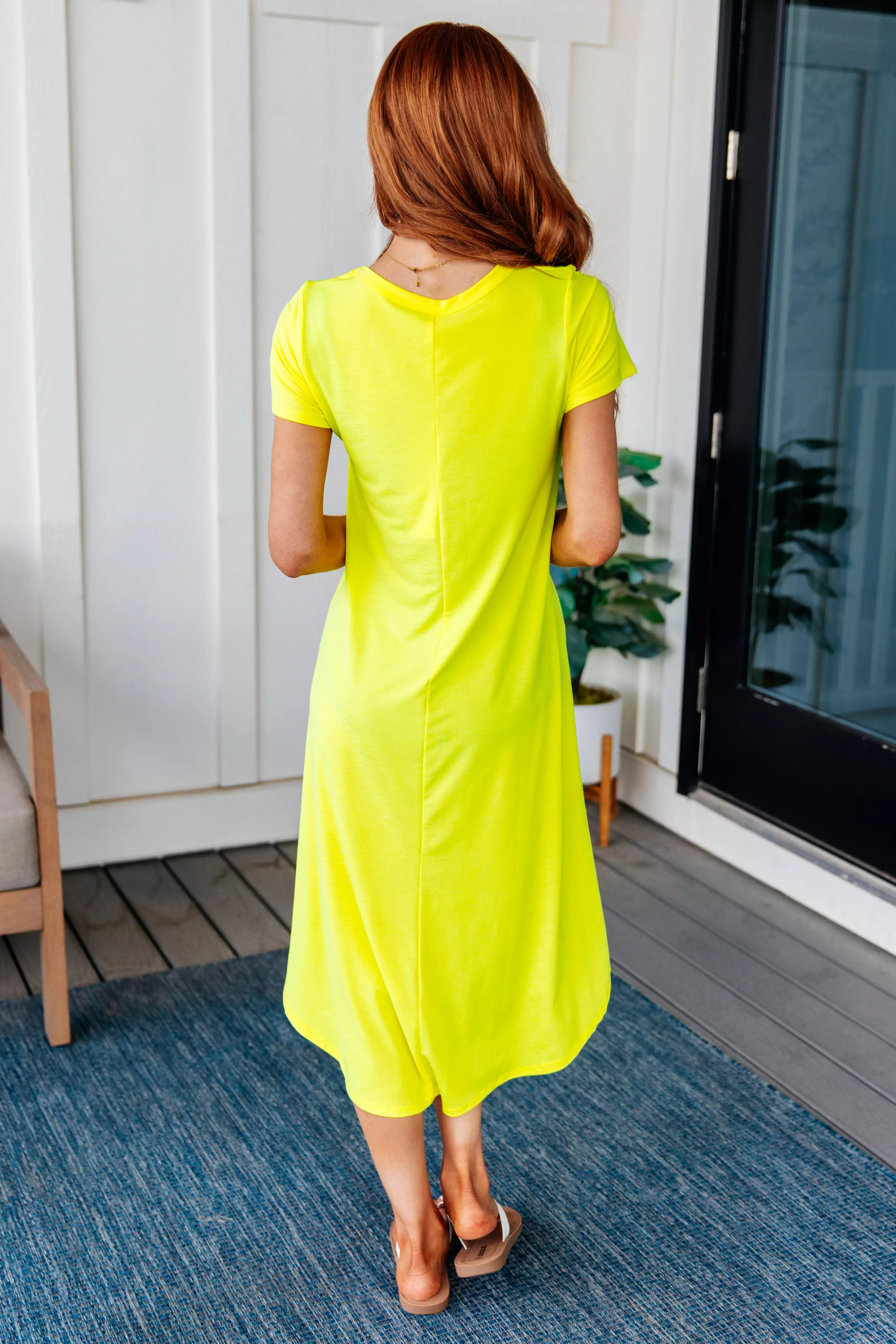 Summer Best Basic Maxi Dress in Neon Yellow