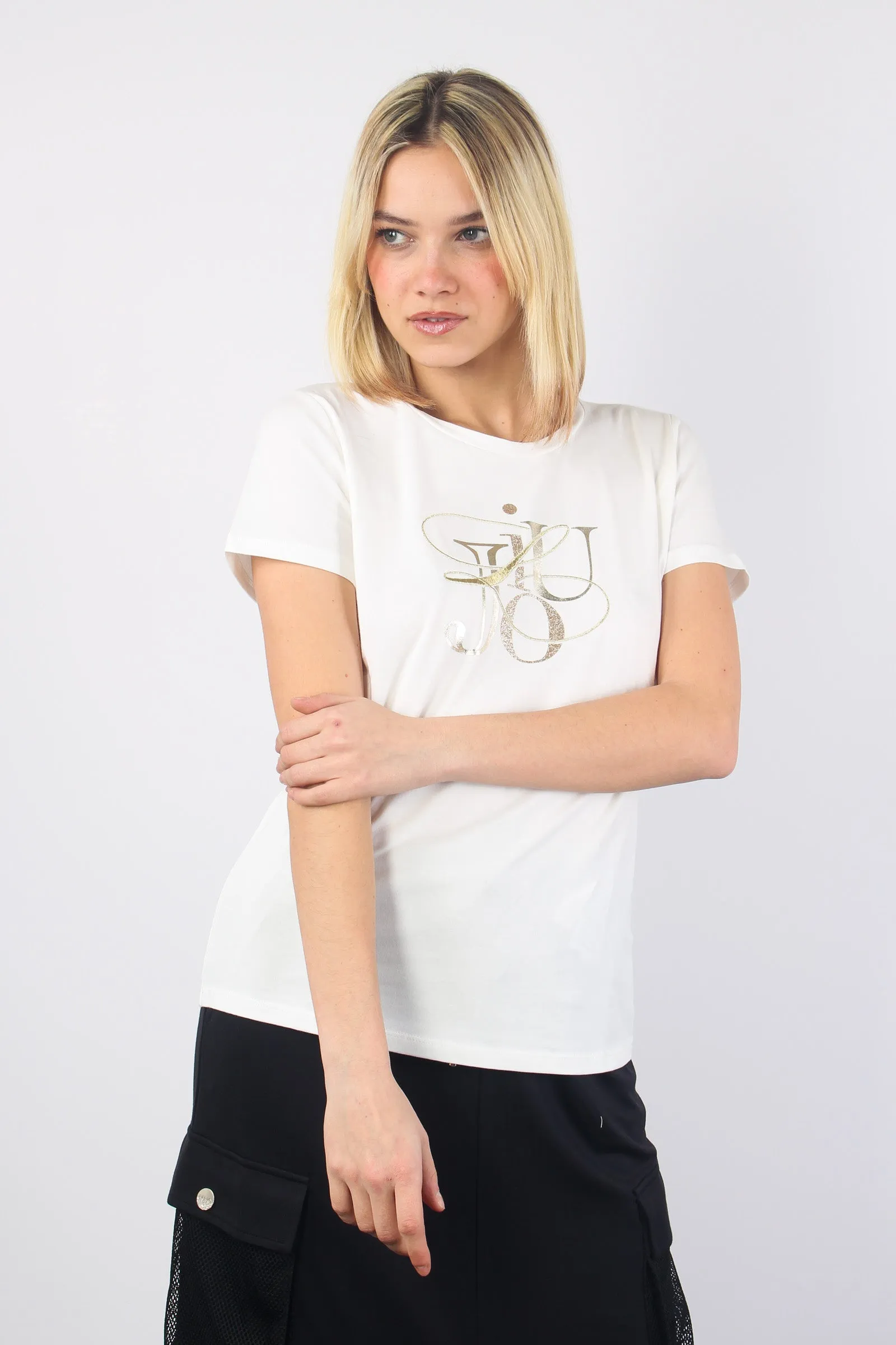 T-shirt Logo Glitter Ivory/shine