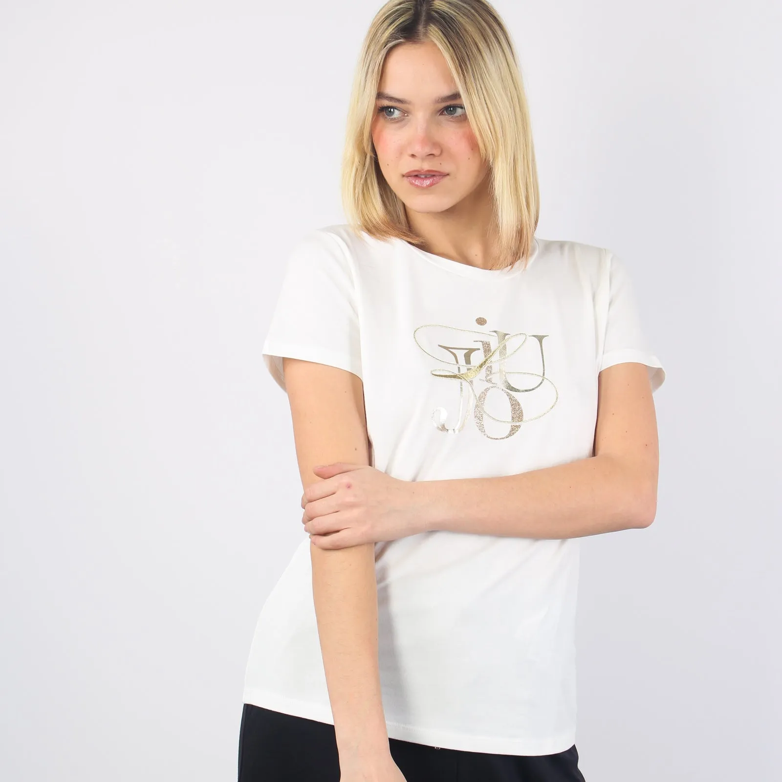 T-shirt Logo Glitter Ivory/shine