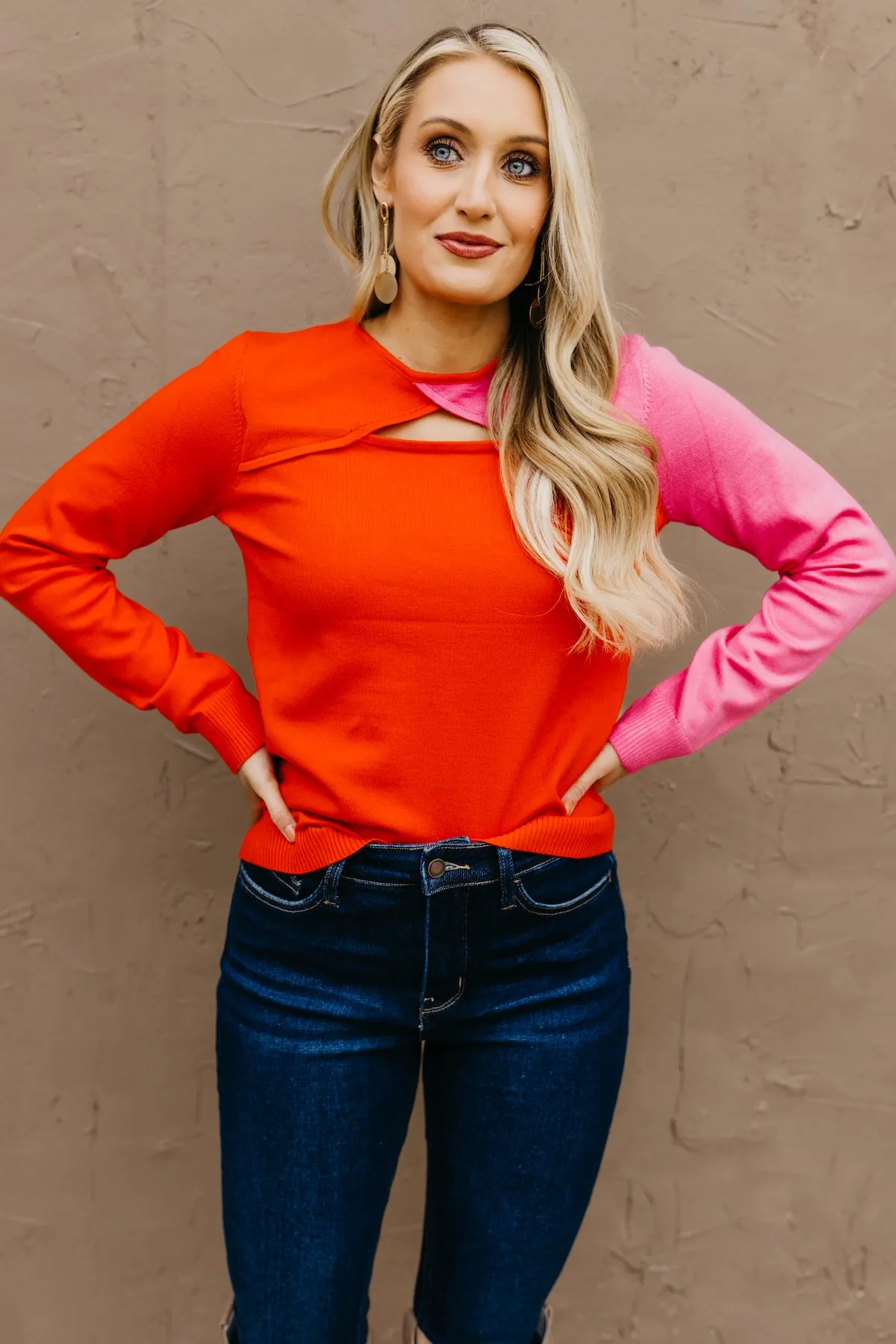 The Alfred Color Block Cutout Top