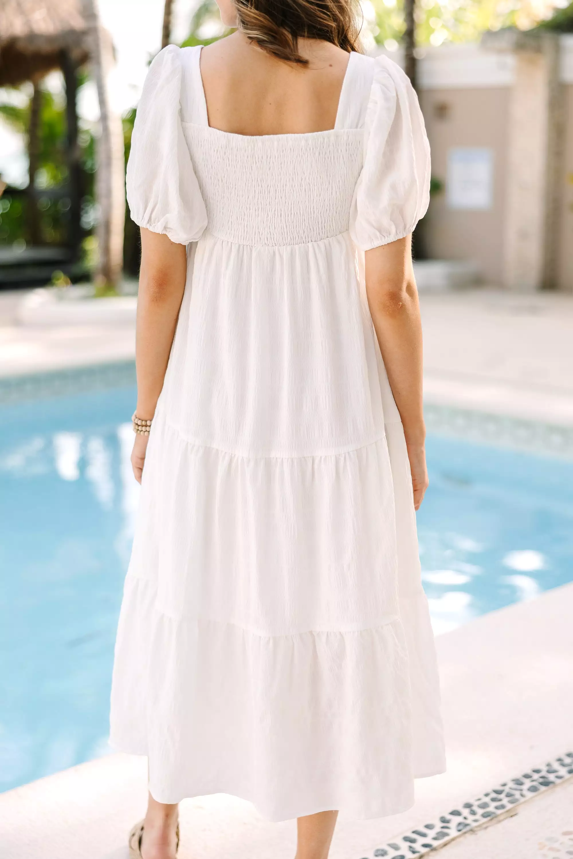 Think About It White Midi Dress