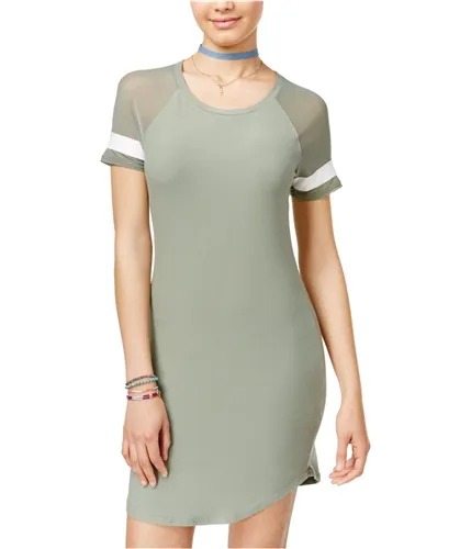 Ultra Flirt Womens Illusion-Sleeve Shirt Dress