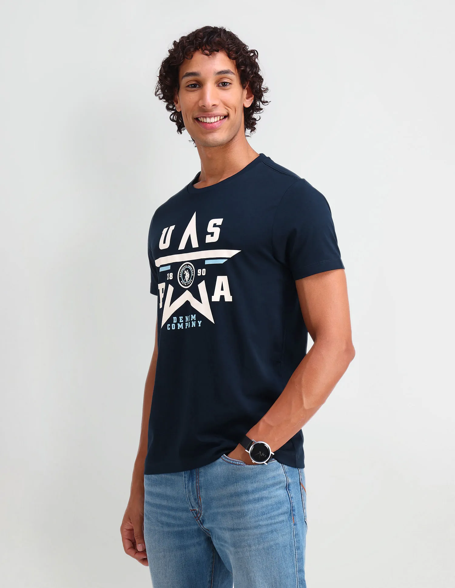 U.S. Polo Assn. Denim Co. Graphic Printed Muscle Fit T-Shirt