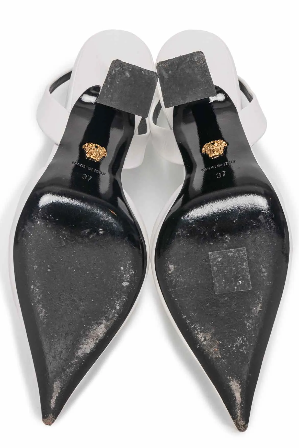 Versace Medusa Insignia Size 37 Slingback Pumps