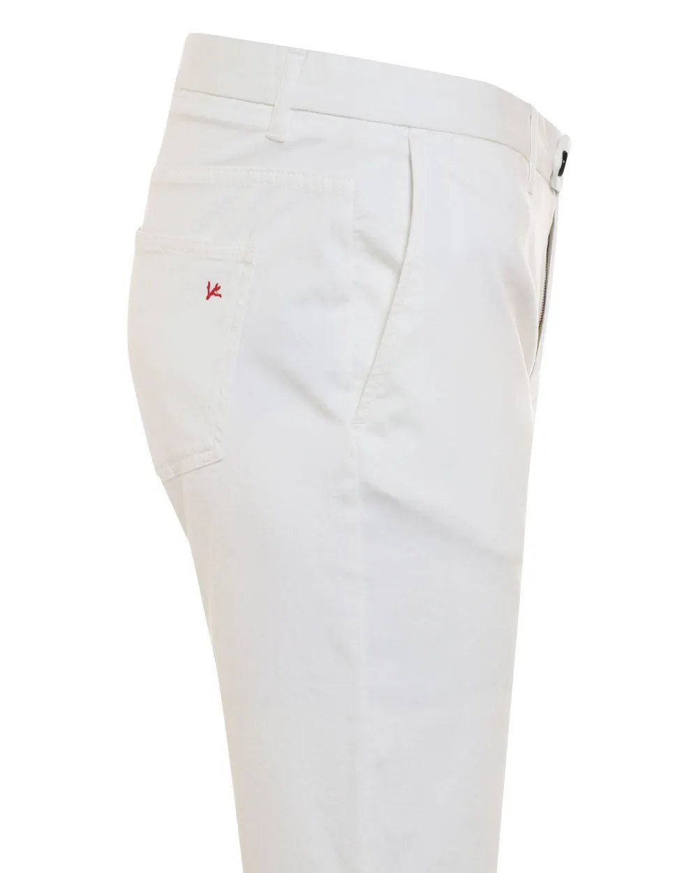 White Cotton Blend Chino Pant