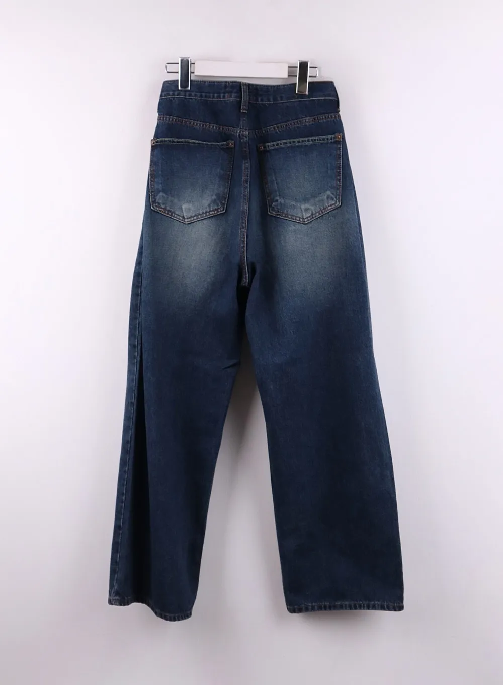 Wide Leg Washed Denim Jeans CF407