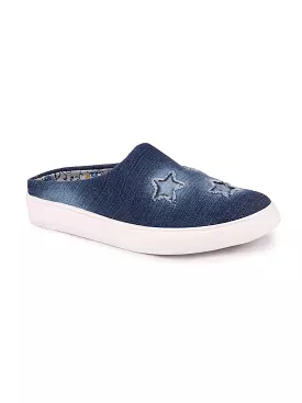 Women Navy Blue Casual Canvas Slip-On Shoes