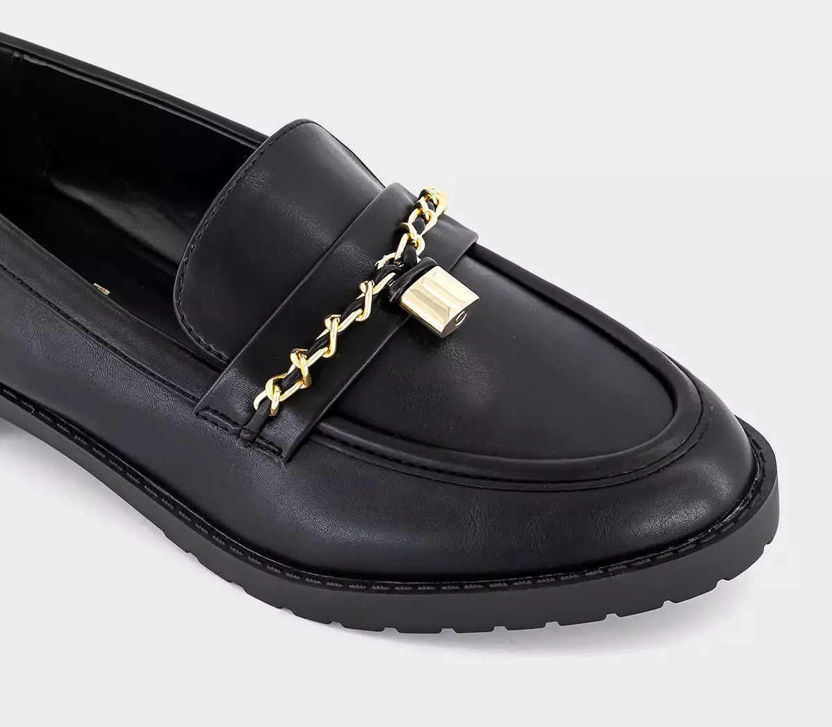 Womens Office Fizz Hardware Penny Loafers Black