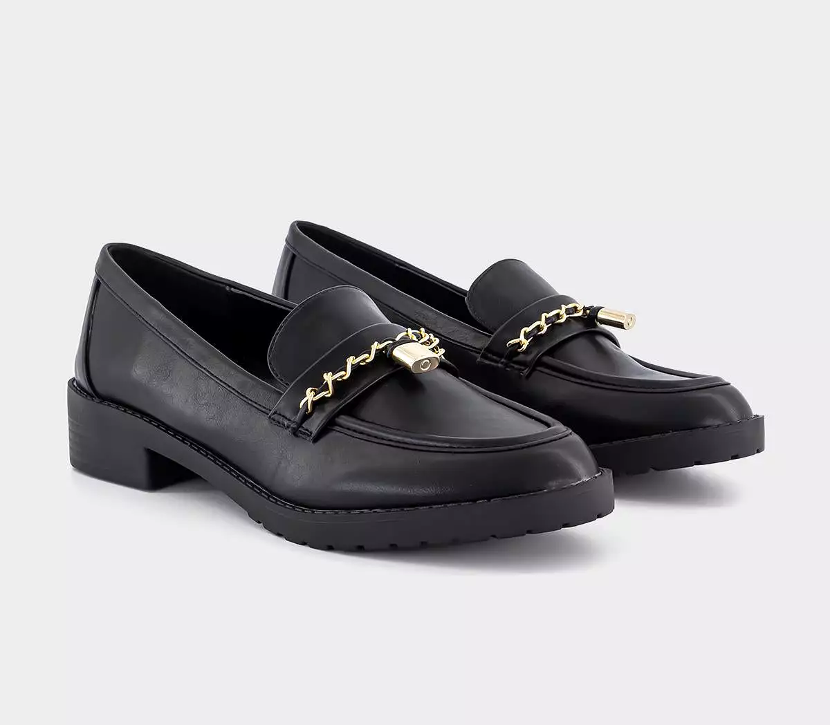 Womens Office Fizz Hardware Penny Loafers Black